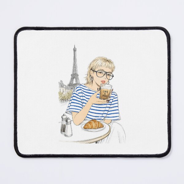 Item preview, Paris Café Morning – Chic French Fashion Illustration with Croissant & Eiffel Tower designed and sold by Ramona-Gliga.