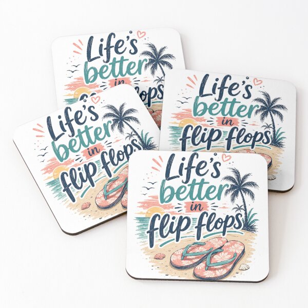 Item preview, Life’s Better in Flip Flops Summer Beach Sticker – Cute Tropical Vacation Design designed and sold by Artimax-Studio.