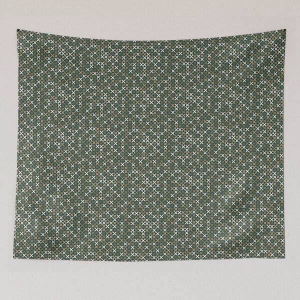 Item preview, Dark Green Cross Stitch Geometric Scatter designed and sold by RenattaZare.
