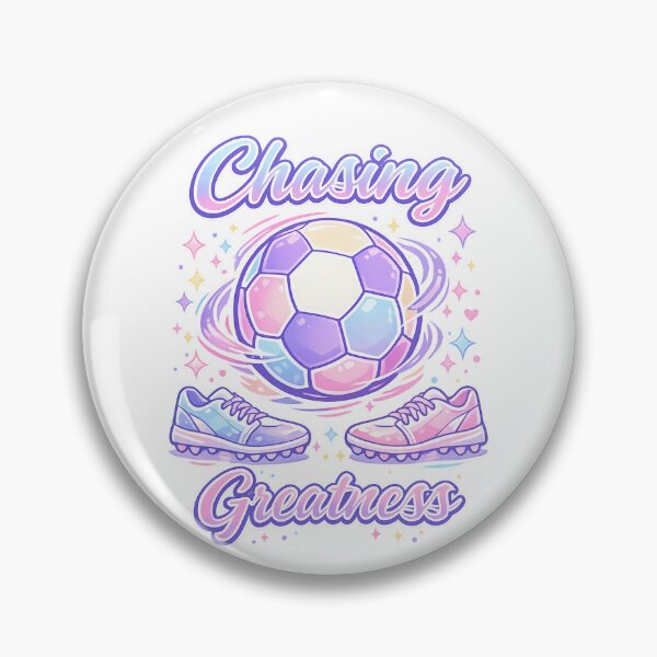 Item preview, Chasing Greatness Pastel Football T‑Shirt – Bold Soccer Motivation Design designed and sold by EdgeSphere.