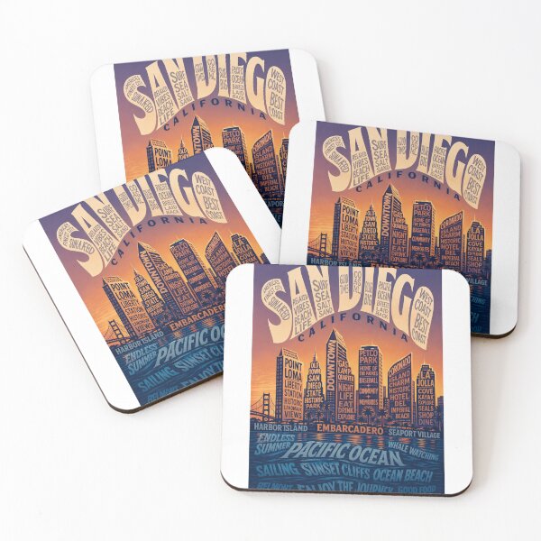 Item preview, Horizonte de San Diego, California, con el Gaslamp Quarter, Petco Park, Coronado y La Jolla. designed and sold by Aryabek.
