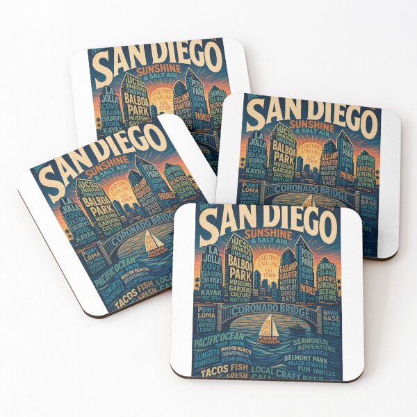 Item preview, Horizonte del puente Coronado de San Diego, California, con el parque Balboa, la UCSD y La Jolla Cove. designed and sold by Aryabek.