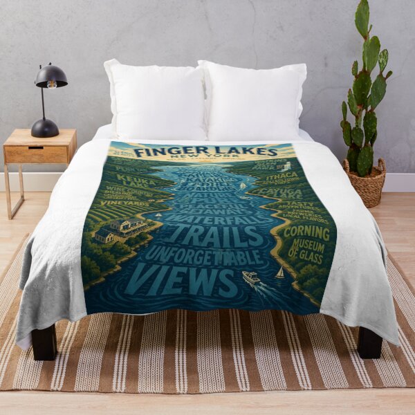 Item preview, Finger Lakes New York Scenic Waterways with Seneca Lake Watkins Glen and Cayuga Lake designed and sold by Aryabek.