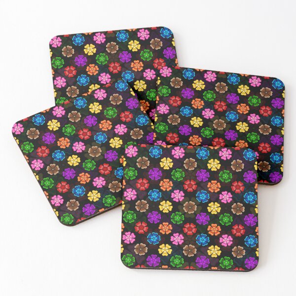 Item preview, Colorful Geometric Floral Petal - Black  designed and sold by PatternTitan.