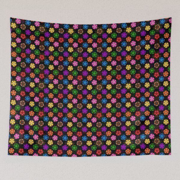 Item preview, Colorful Geometric Floral Petal - Black  designed and sold by PatternTitan.