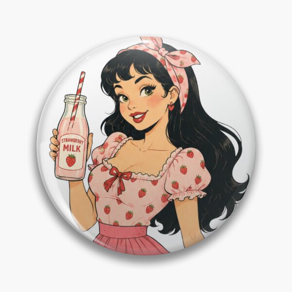 Item preview, Strawberry milkshake pin up girl designed and sold by *~*MagicCorner*~*.