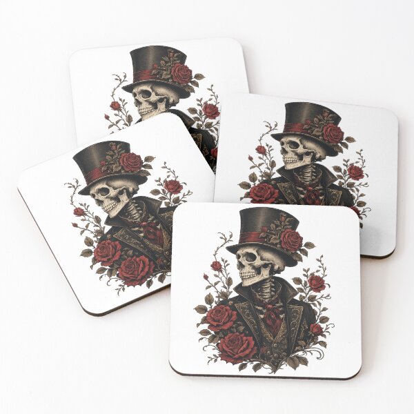 Item preview, Victorian Skeleton Gentleman Surrounded By Crimson Roses designed and sold by the-dovlat.