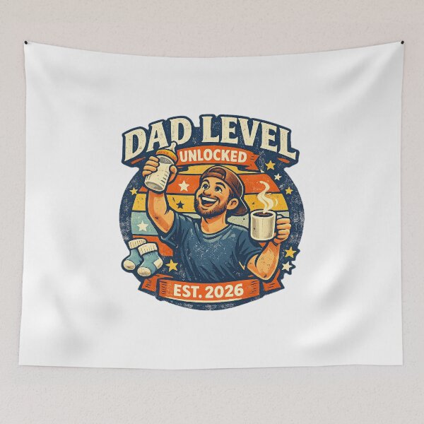 Item preview, Dad Level Unlocked Est 2026 New Dad Shirt designed and sold by Concrete Coffee Studio.