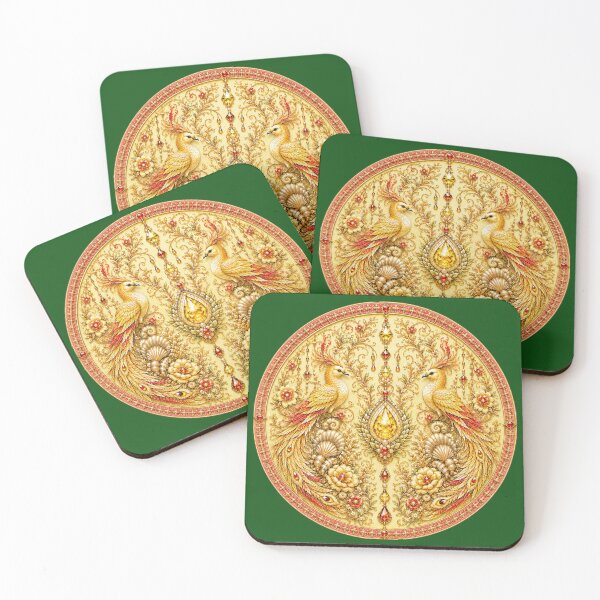 Item preview, Golden Celestial Birds Medallion | Ornate Fantasy Art Nouveau designed and sold by sunbowjp stadio.