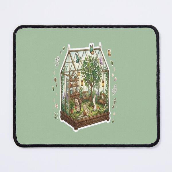 Item preview, Botanist's Pocket Greenhouse Sticker | Cozy Cottagecore Miniature Garden Fantasy Art designed and sold by CreativeNest Prints.