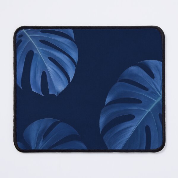 Item preview, Monstera Leaves in Deep Blue designed and sold by Owcomm.