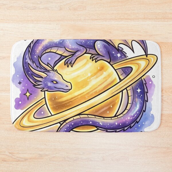Item preview, Sleeping Celestial Dragon | Cosmic Saturn Fantasy Art | Galaxy Dragon Illustration designed and sold by Cosmic Doodle Co..