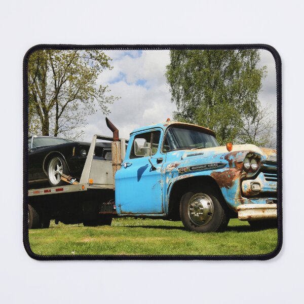 Item preview, 1959 Chevrolet Viking 60 Flatbed - Rusty Patina Truck Hauling Buick Riviera Boattail designed and sold by Peter Kraaibeek | Generative Designs and Car Art.