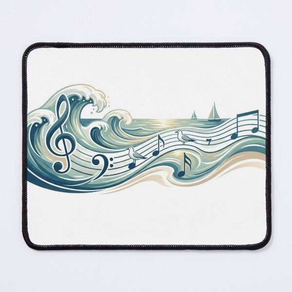 Item preview, "Ocean Waves Sheet Music Seagulls Coastal Melody"	 designed and sold by NatureHarmony16.