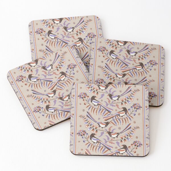 Item preview, Beige Folk Bird Garden Botanical Border designed and sold by RenattaZare.