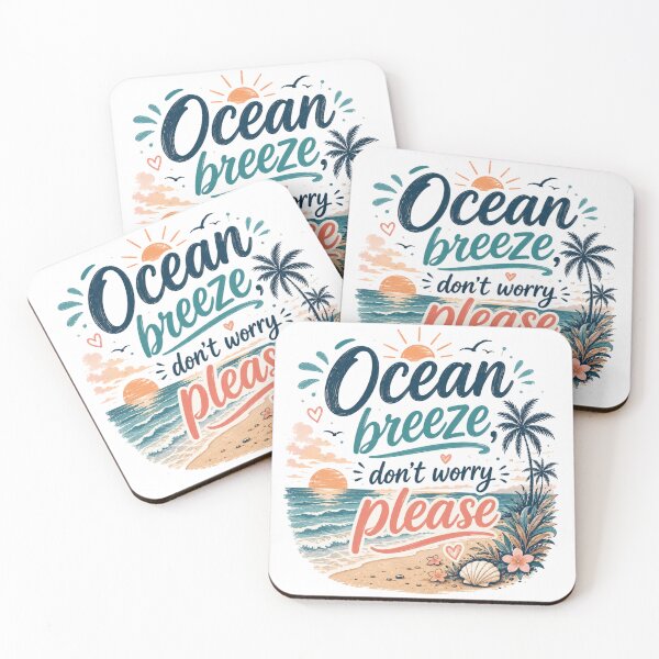 Item preview, Ocean Breeze Don’t Worry Please Summer Beach Sticker – Tropical Sunset Aesthetic Design designed and sold by Artimax-Studio.