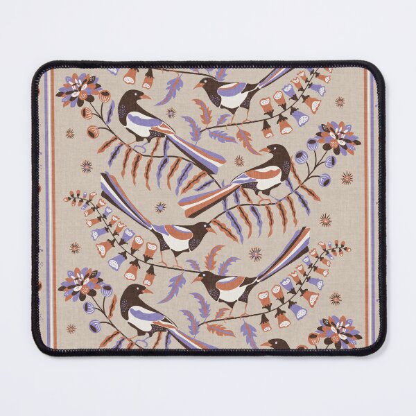 Item preview, Beige Folk Bird Garden Botanical Border designed and sold by RenattaZare.