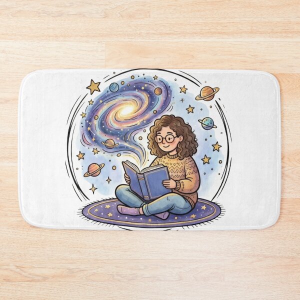 Item preview, Book Lover Gift | Cosmic Reader Space Art | Cute Kawaii Galaxy Reading Girl | Astronomy Bookworm | Cozy Library Decor designed and sold by Cosmic Doodle Co..