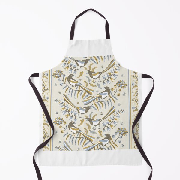 Item preview, White Ivory Folk Bird Garden Botanical Border designed and sold by RenattaZare.