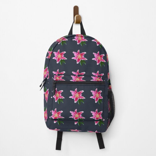 Item preview, Stargazer Lily Flower on Dark Blue Square designed and sold by ellenhenry.