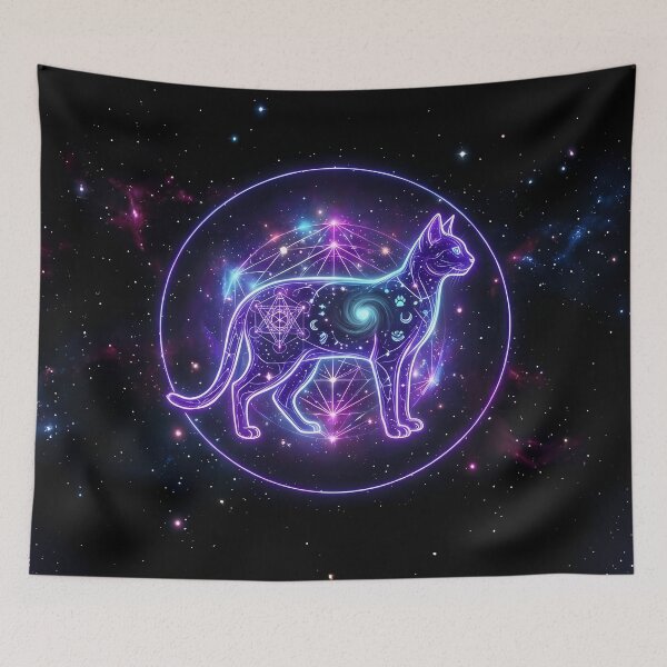 Item preview, Cosmic Cat Zodiac – Futuristic Cat Constellation designed and sold by Pfotenfaden.