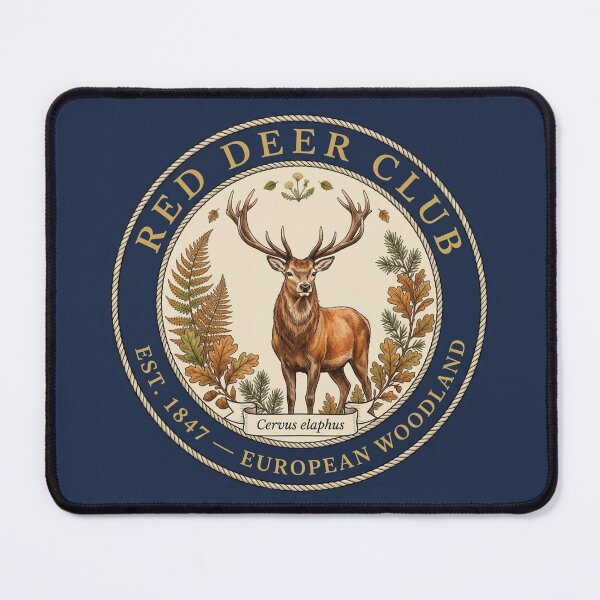 Item preview, Red Deer Club Vintage Badge European Woodland Art designed and sold by CalmCapy Co.
