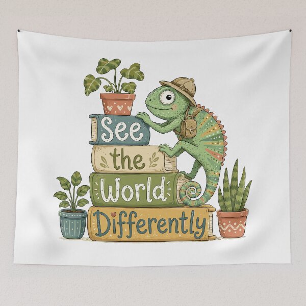 Item preview, Curious Climber - Cute Chameleon designed and sold by bapupa.