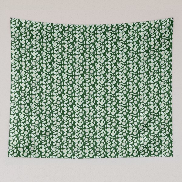 Item preview, Green and White Botanical Floral Pattern designed and sold by LyoniHERA.