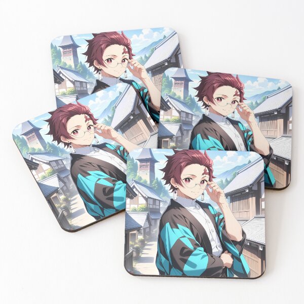 Item preview, Tanjiro Kamado Demon Slayer Glasses Village Scenery Blue Sky designed and sold by bystudiolereve.