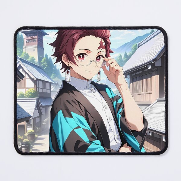 Item preview, Tanjiro Kamado Demon Slayer Glasses Village Scenery Blue Sky designed and sold by bystudiolereve.