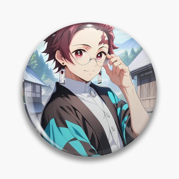 Item preview, Tanjiro Kamado Demon Slayer Glasses Village Scenery Blue Sky designed and sold by bystudiolereve.