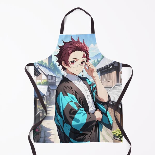 Item preview, Tanjiro Kamado Demon Slayer Glasses Village Scenery Blue Sky designed and sold by bystudiolereve.