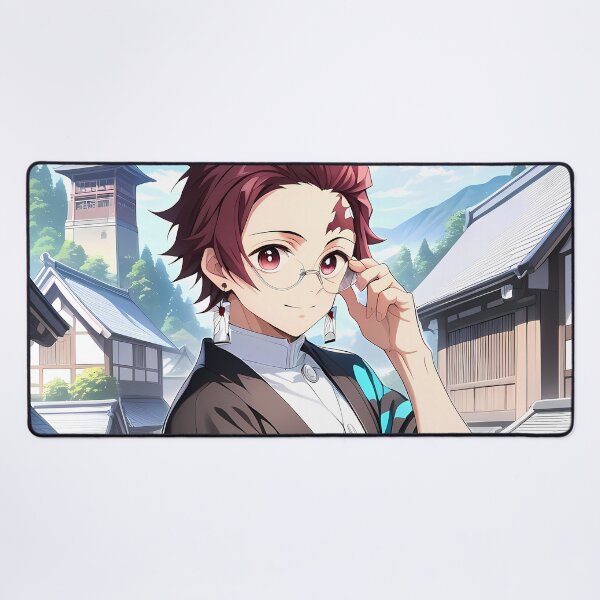 Item preview, Tanjiro Kamado Demon Slayer Glasses Village Scenery Blue Sky designed and sold by bystudiolereve.