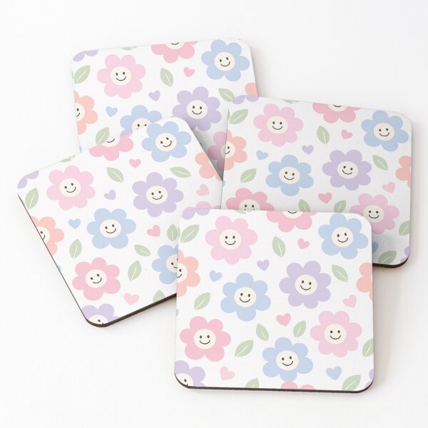 Item preview, Cheerful Pastel Smiling Flowers Pattern designed and sold by Owcomm.