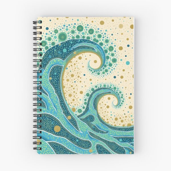 Item preview, Aboriginal Inspired Dot Art - Big Ocean Teal Waves designed and sold by GrinGalore.