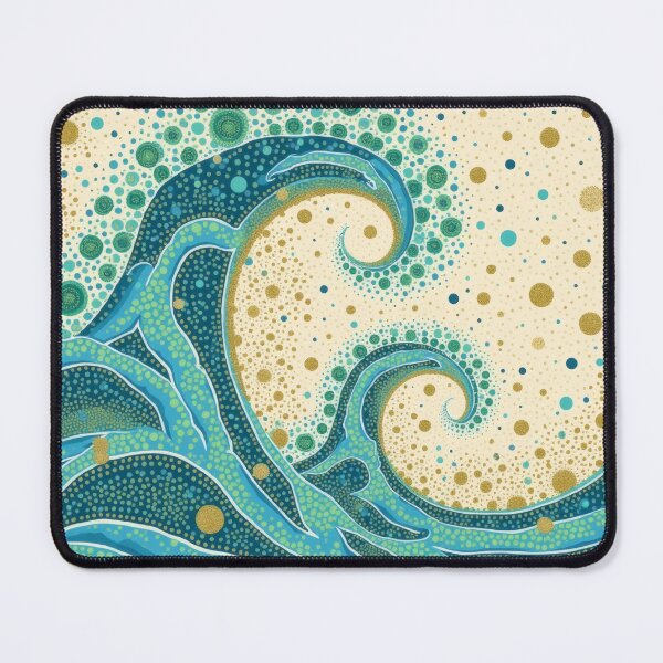 Item preview, Aboriginal Inspired Dot Art - Big Ocean Teal Waves designed and sold by GrinGalore.