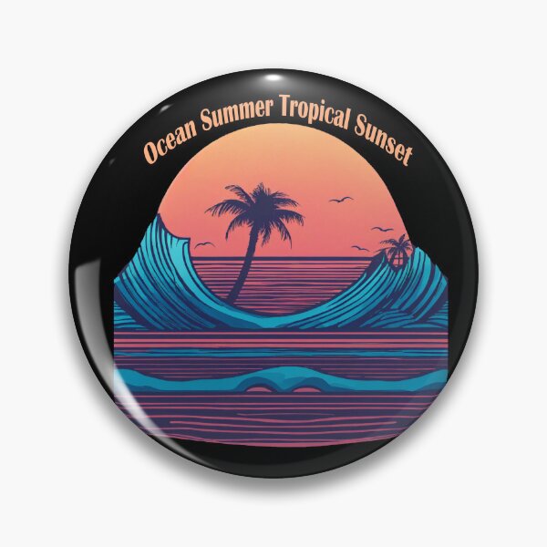 Item preview, Ocean Summer Beach Sticker – Tropical Sunset Aesthetic Design designed and sold by Artimax-Studio.