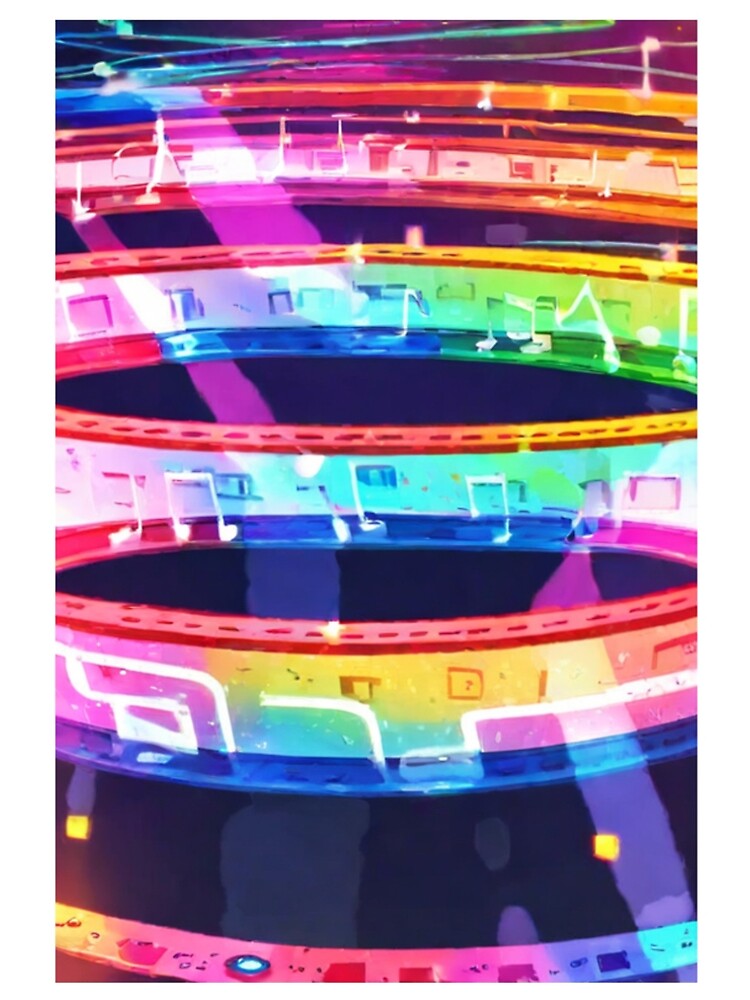 Thumbnail 5 von 5, A-Linien Kleid, Digital Art - Abstract Neon Composition, Color Harmony and Luminous Notes designt und verkauft von Reverso-Design.
