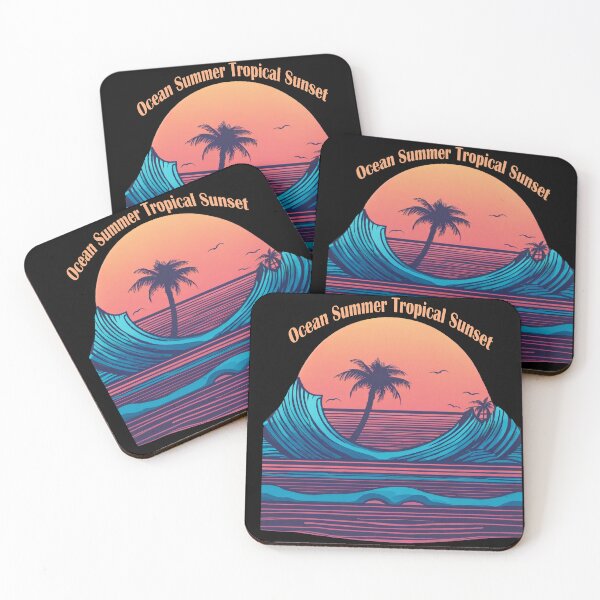 Item preview, Ocean Summer Beach Sticker – Tropical Sunset Aesthetic Design designed and sold by Artimax-Studio.