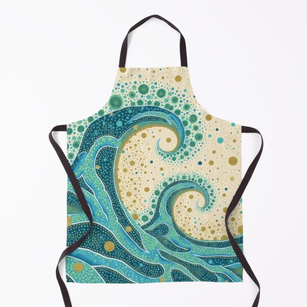 Item preview, Aboriginal Inspired Dot Art - Big Ocean Teal Waves designed and sold by GrinGalore.