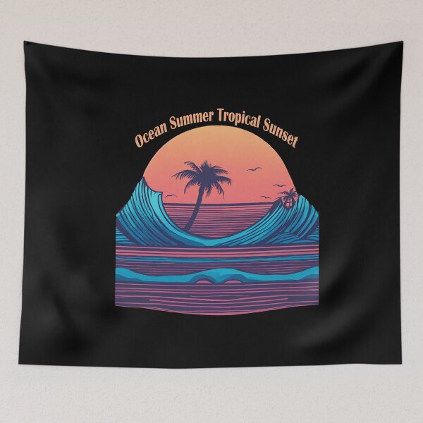 Item preview, Ocean Summer Beach Sticker – Tropical Sunset Aesthetic Design designed and sold by Artimax-Studio.