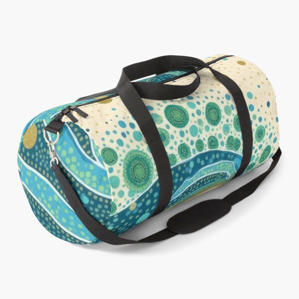 Item preview, Aboriginal Inspired Dot Art - Big Ocean Teal Waves designed and sold by GrinGalore.