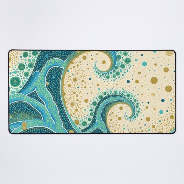 Item preview, Aboriginal Inspired Dot Art - Big Ocean Teal Waves designed and sold by GrinGalore.