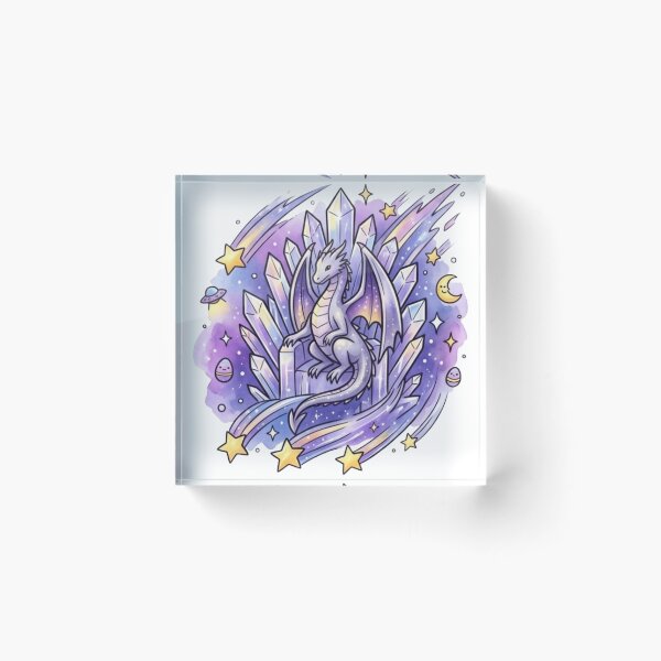 Item preview, Crystal Guardian Dragon | Celestial Fantasy Art | Cosmic Galaxy Dragon Illustration designed and sold by Cosmic Doodle Co..