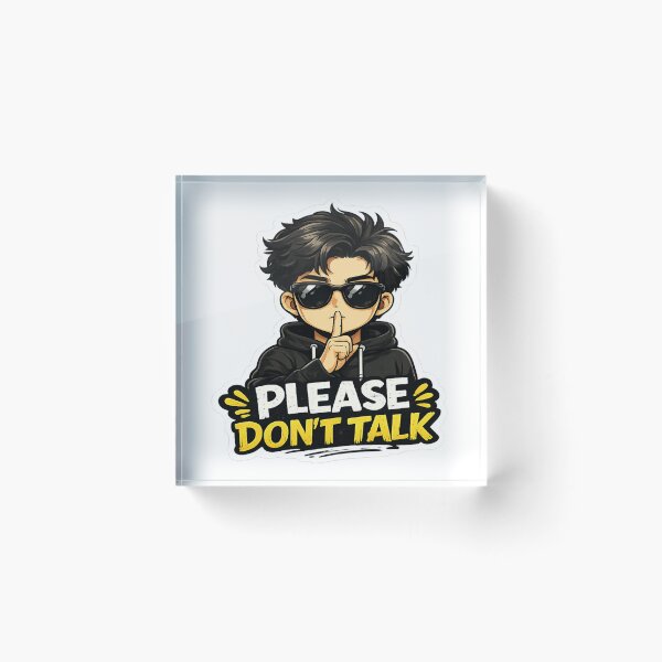 Item preview, Please Don't Talk – Funny Introvert Sticker designed and sold by Genzfirevibes.