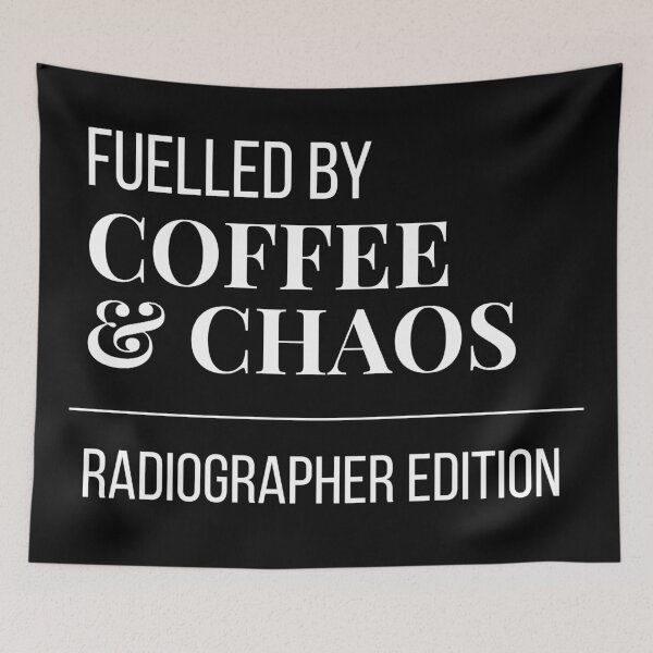 Item preview, Fuelled by Coffee and Chaos Radiographer Edition - Funny Radiographer Gift Sticker designed and sold by leoshe.