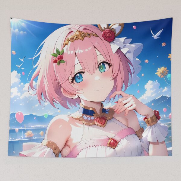 Item preview, Yui Princess Connect Seaside Smile With Pink Hair And Sunshine designed and sold by bystudiolereve.