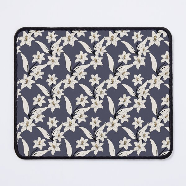 Item preview, White Lily Botanical gray Seamless Pattern designed and sold by LyoniHERA.