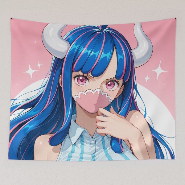 Item preview, Ulti One Piece Pink Background Horned Waifu Look designed and sold by bystudiolereve.