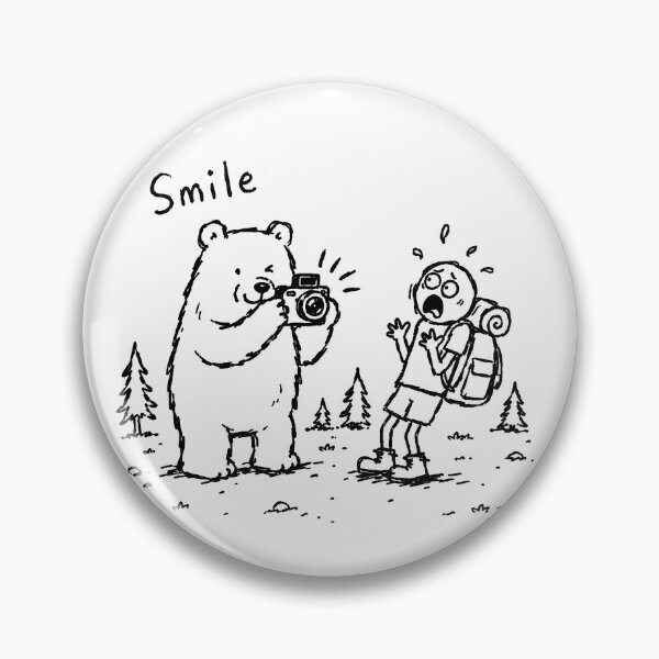 Item preview, Smile Funny Bear Photographer Hiking Camping Nature Humor Design designed and sold by MonkiFlipp.